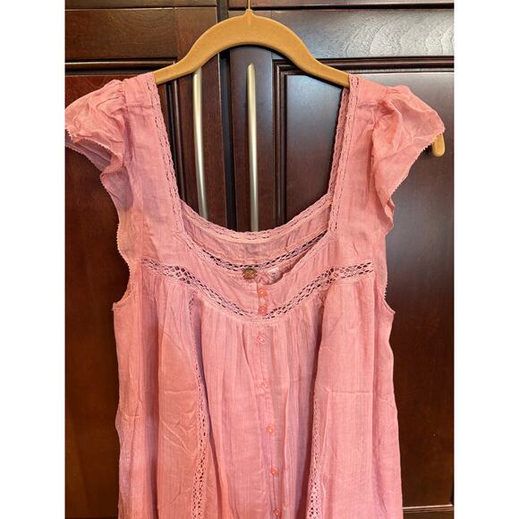 NWT Free People Pink Olivia Gauze Babydoll Dress Size S NWT - Picture 16 of 16